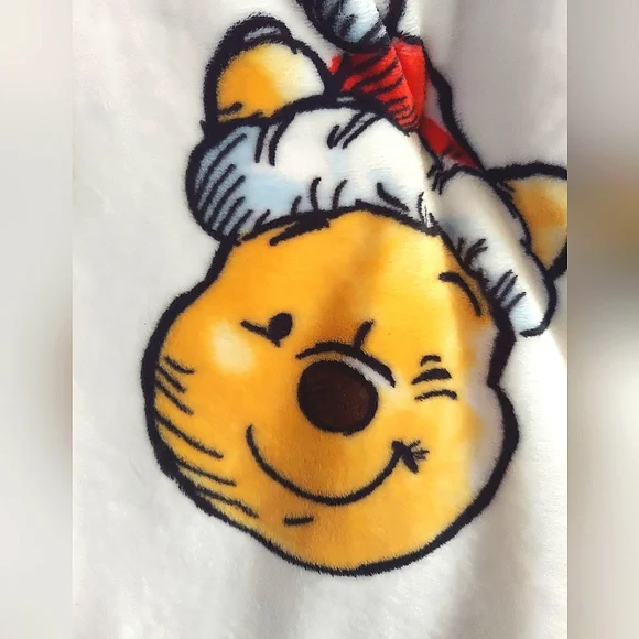 NWT Winnie the pooh Plush Holiday Throw Blanket - Picture 4 of 5